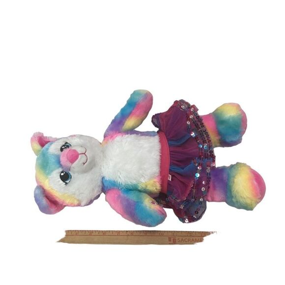BUILD A Bear Rainbow Wolf Plush Great Wolf Lodge with Skirt Rhinestone 17 in - Picture 6 of 10